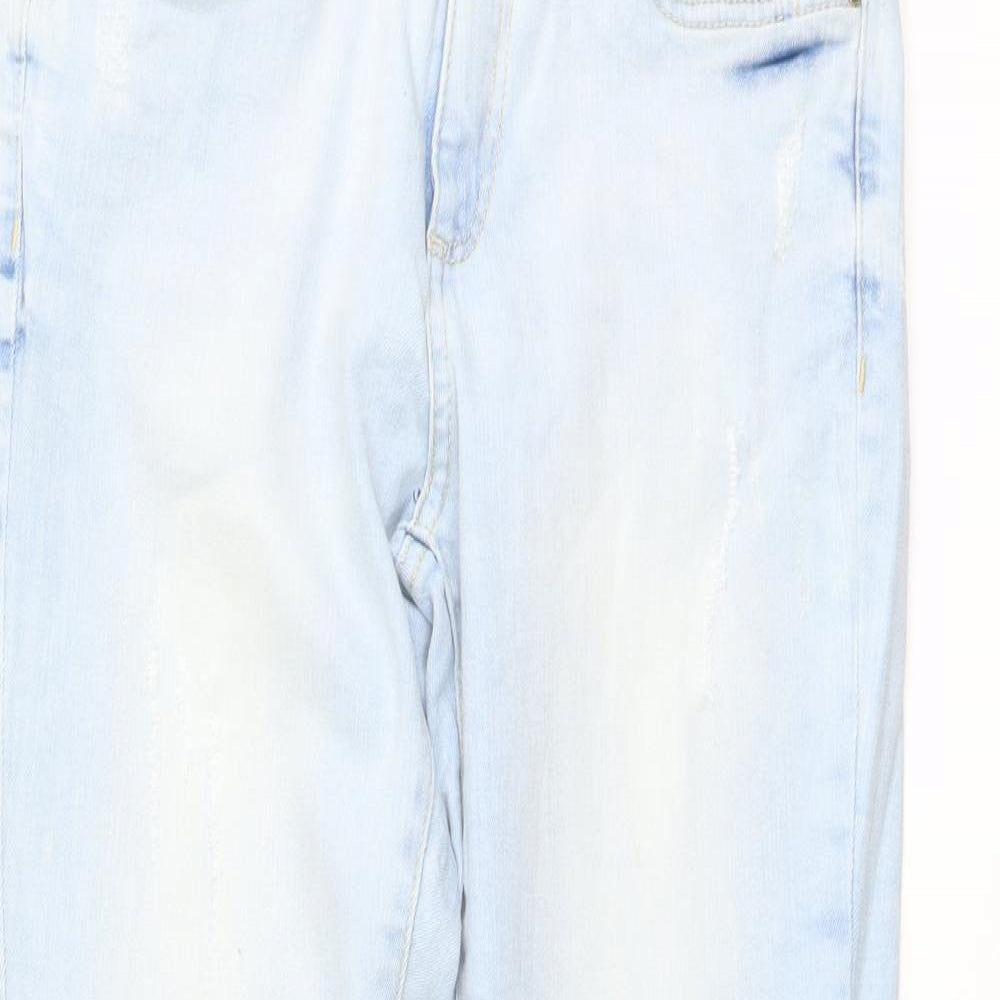 Denim & Co. Womens Blue Cotton Skinny Jeans Size 10 L27 in Regular Button