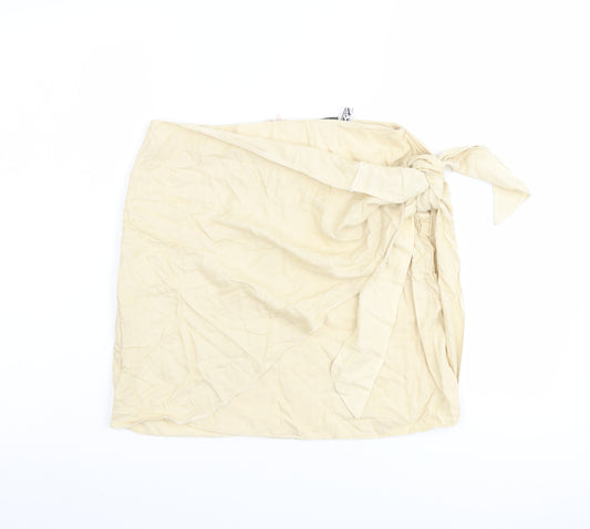 ASOS Womens Beige Viscose Mini Skirt Size 8 Zip