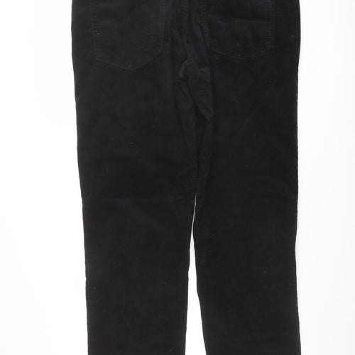 TU Mens Black Cotton Trousers Size 38 in L32 in Regular Button
