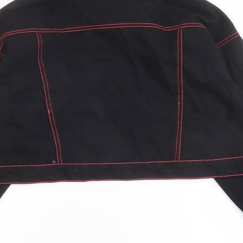 Denim & Co. Womens Black Jacket Size 12 Button