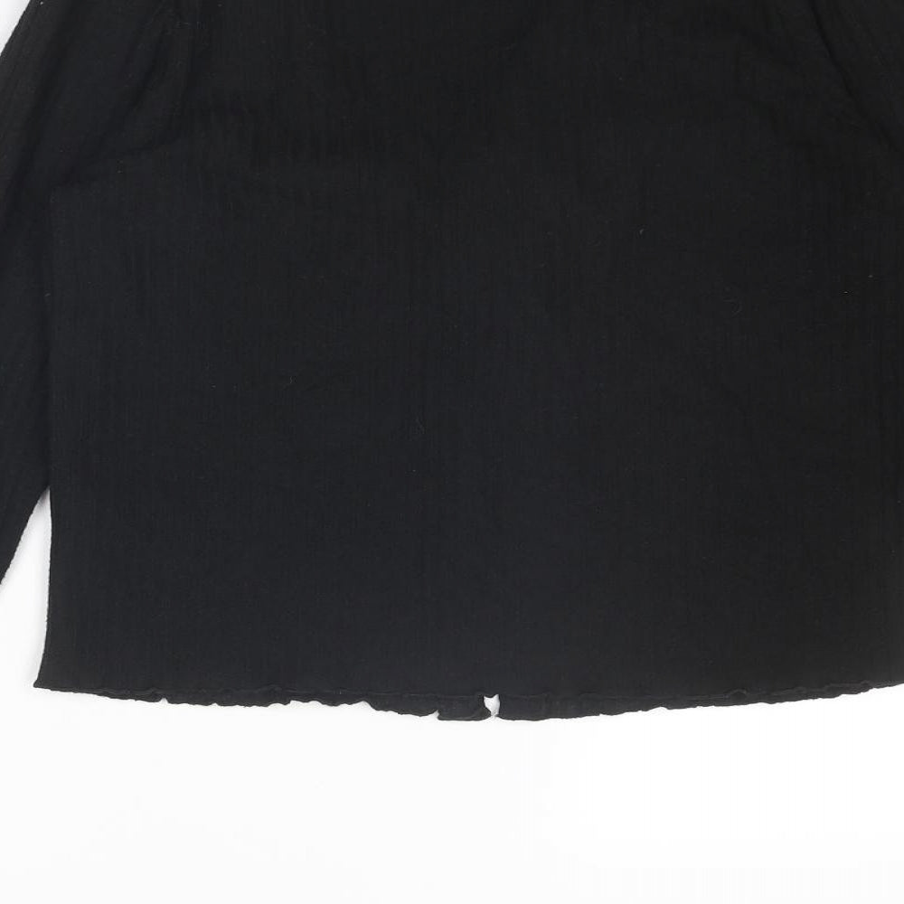 New Look Womens Black Round Neck Viscose Cardigan Jumper Size 12