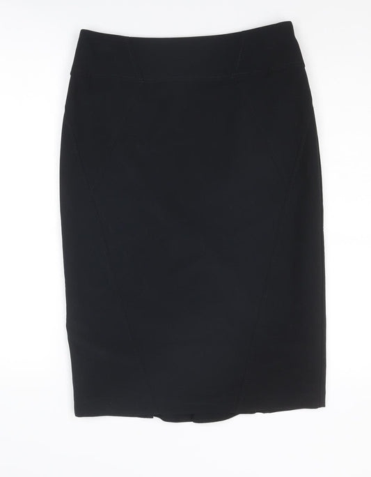 Marks and Spencer Womens Black Polyester Straight & Pencil Skirt Size 12 Zip