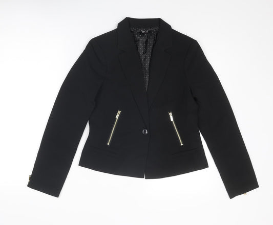 Oodji Womens Black Polyester Jacket Blazer Size 10