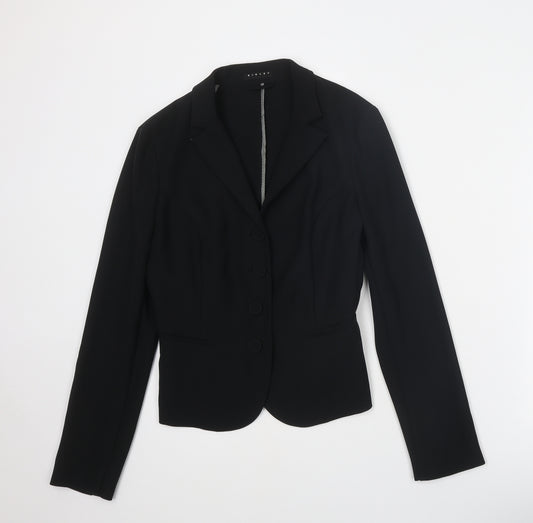 Sisley Womens Black Jacket Blazer Size 14 Button