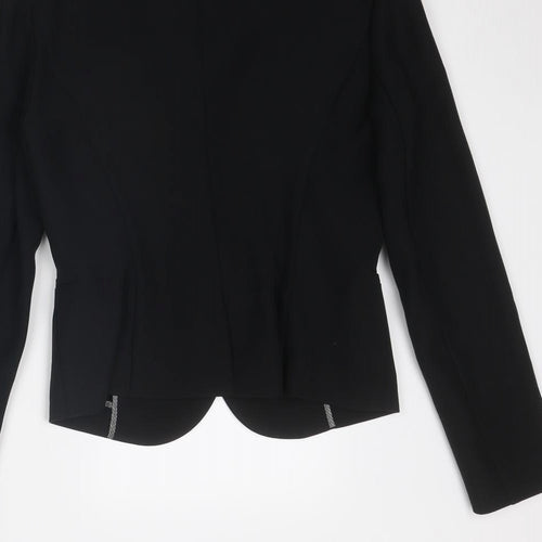 Sisley Womens Black Jacket Blazer Size 14 Button