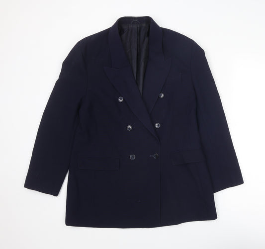 St Michael Womens Blue Polyester Jacket Suit Jacket Size 12