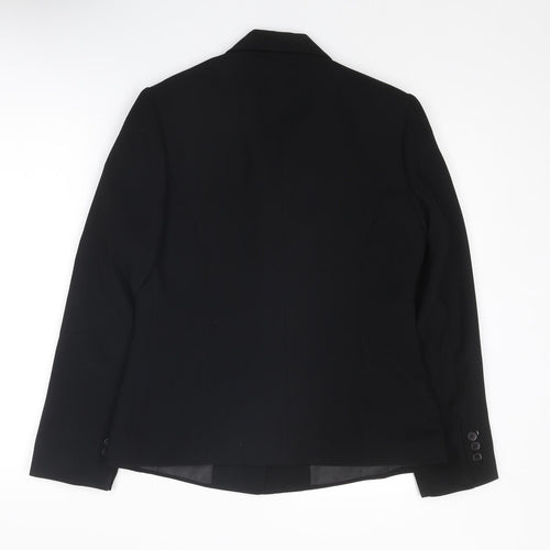 Elizabeth Emanuel Womens Black Polyester Jacket Suit Jacket Size 12 Button