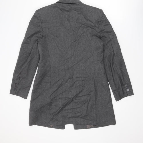 St Michael Womens Grey Jacket Blazer Size 12 Button - Longline