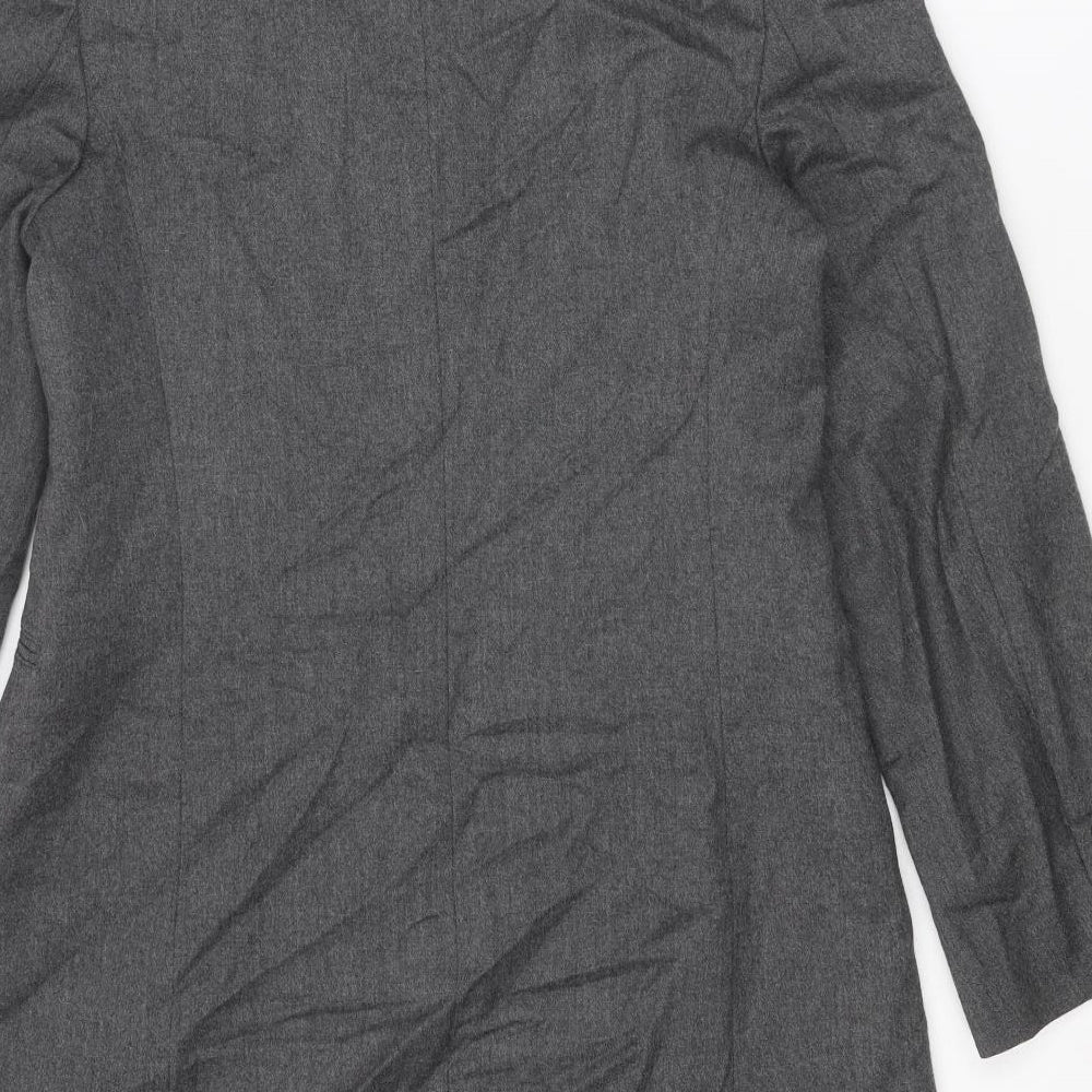 St Michael Womens Grey Jacket Blazer Size 12 Button - Longline