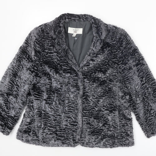 NEXT Womens Grey Jacket Size 12 Snap - Textured