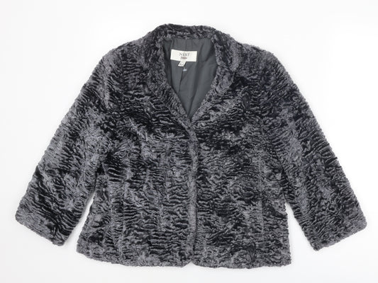NEXT Womens Grey Jacket Size 12 Snap - Textured