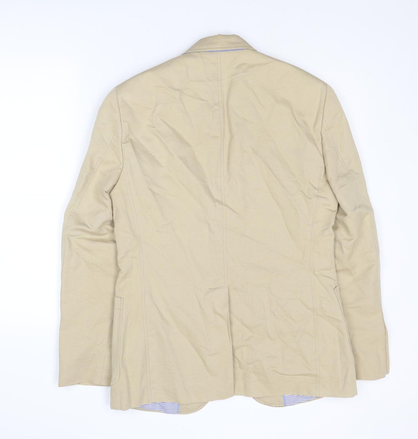 Crew Clothing Mens Beige Cotton Jacket Suit Jacket Size 38 Regular
