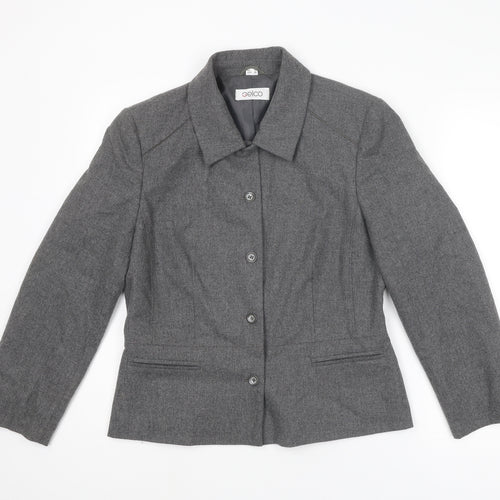 Gelco Womens Grey Jacket Blazer Size 12 Button