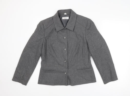 Gelco Womens Grey Jacket Blazer Size 12 Button