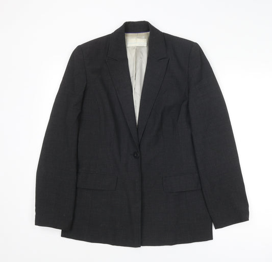 AMARANTO Womens Grey Wool Jacket Suit Jacket Size 12