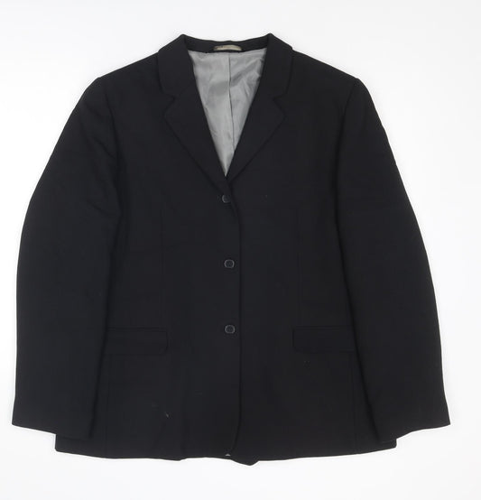 BHS Womens Black Polyester Jacket Suit Jacket Size 18