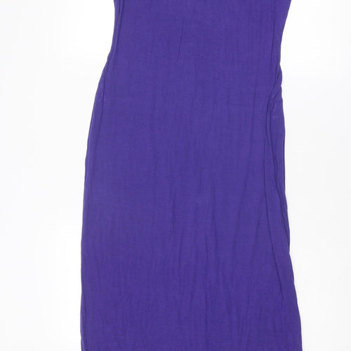 New Look Womens Purple Viscose Maxi Size 16 Scoop Neck Pullover