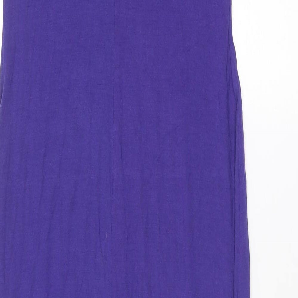 New Look Womens Purple Viscose Maxi Size 16 Scoop Neck Pullover