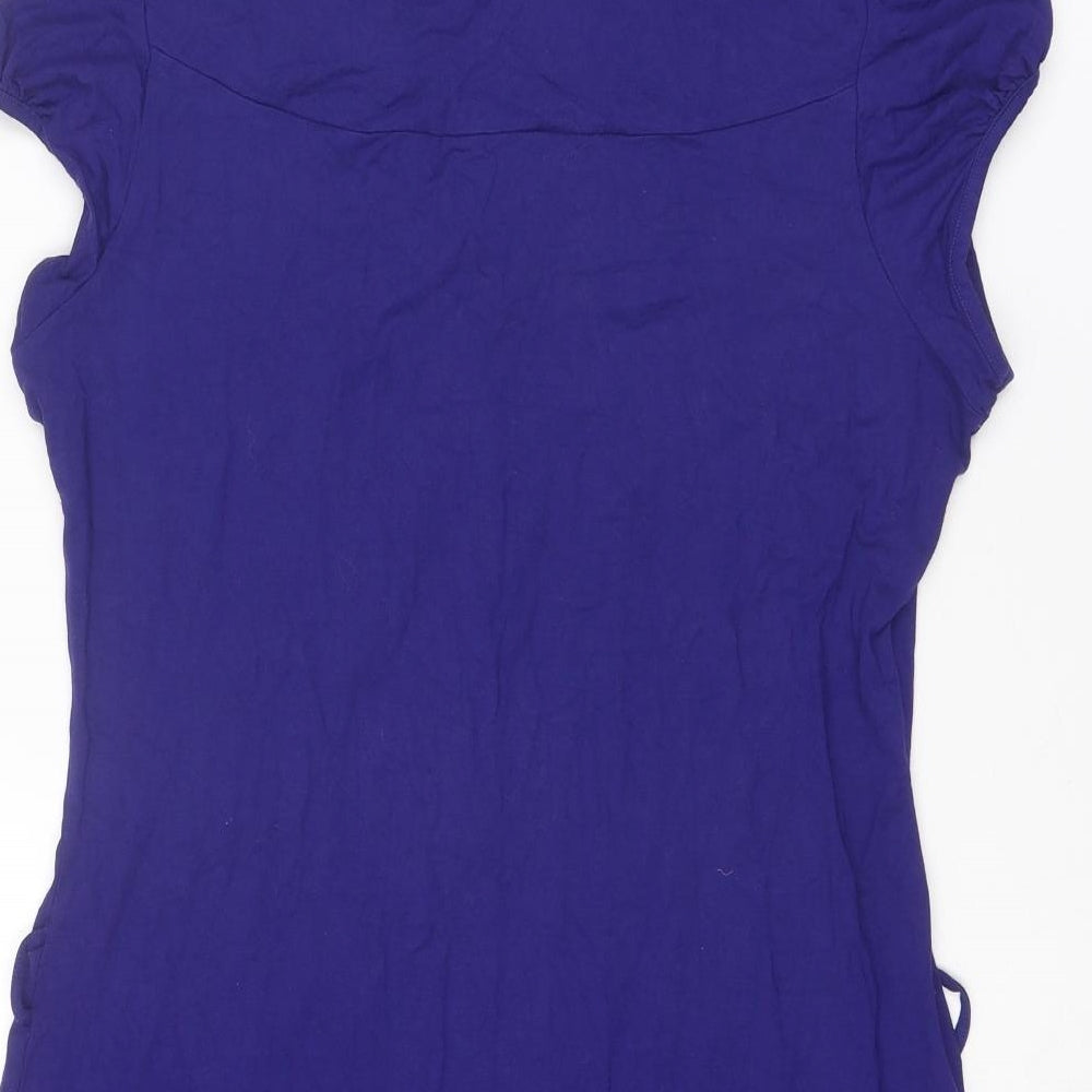 NEXT Womens Blue Viscose Basic Blouse Size 16 Collared