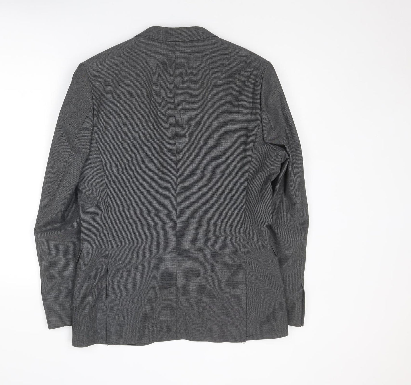 H&M Mens Grey Polyester Jacket Suit Jacket Size L Regular