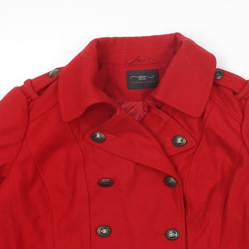 New Look Womens Red Jacket Size 16 Button