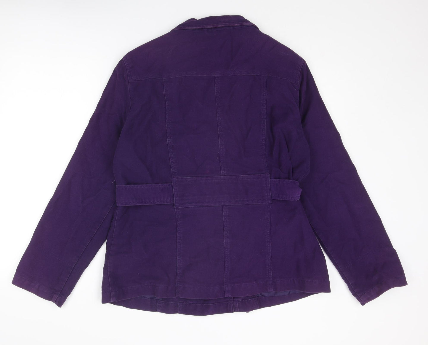 Debenhams Womens Purple Pea Coat Coat Size 16 Button