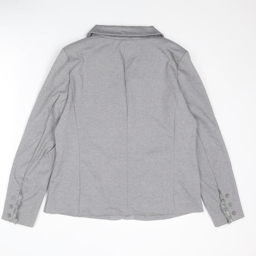 Cream Womens Grey Jacket Blazer Size XL Button