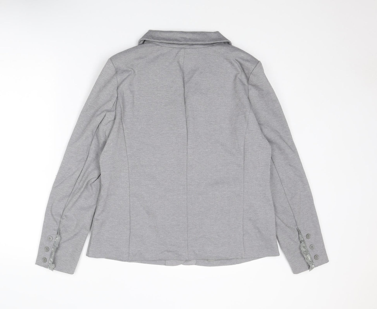 Cream Womens Grey Jacket Blazer Size XL Button