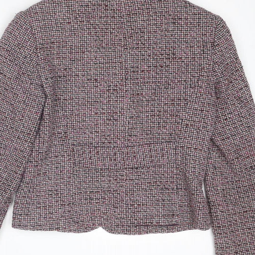 Marks and Spencer Womens Purple Geometric Jacket Size 12 Button