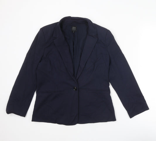 John Lewis Womens Blue Viscose Jacket Blazer Size 12