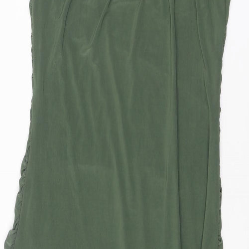 Boohoo Womens Green Polyester Bodycon Size 14 Cowl Neck Pullover