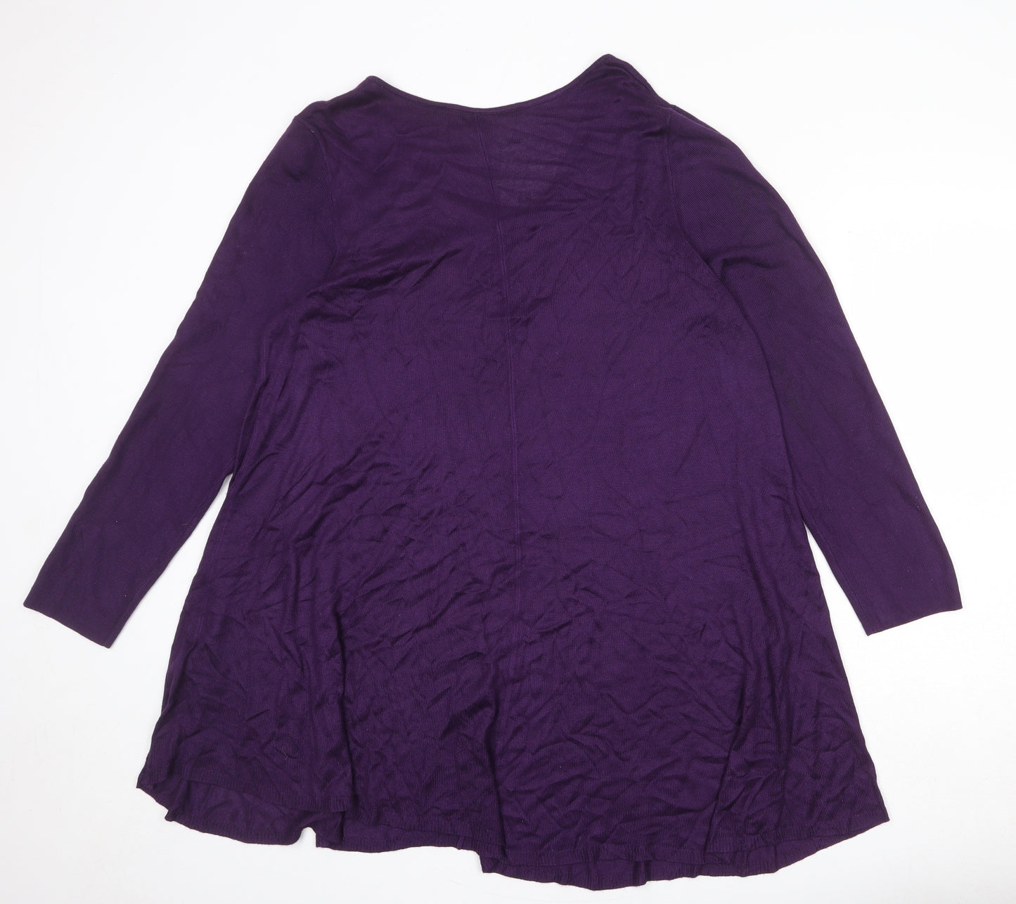 Phase Eight Womens Purple Viscose A-Line Size 18 Round Neck Pullover