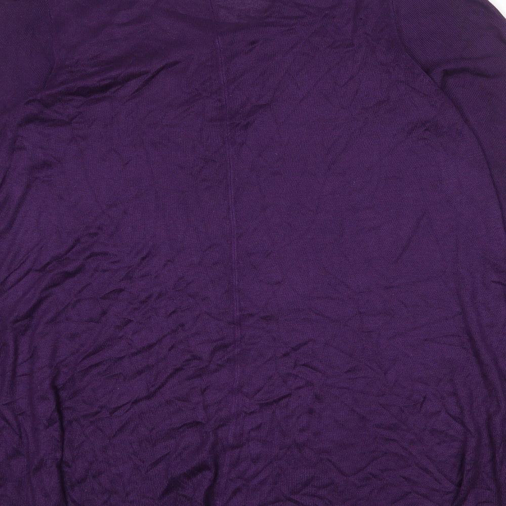 Phase Eight Womens Purple Viscose A-Line Size 18 Round Neck Pullover