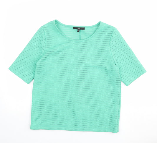 NEXT Womens Green Polyester Basic T-Shirt Size 10 Round Neck