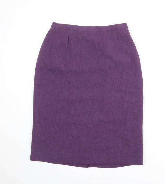Eastex Womens Purple Polyester Straight & Pencil Skirt Size 12 Zip
