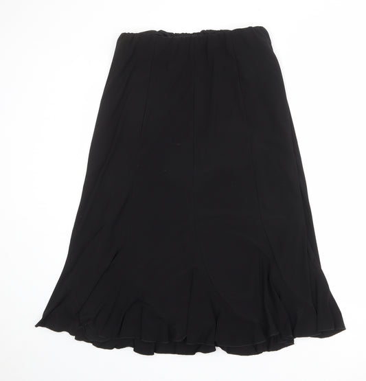 Saloos Womens Black Polyester Swing Skirt Size L