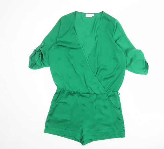 NEXT Womens Green Polyester Playsuit One-Piece Size 10 Pullover