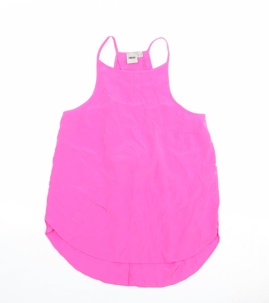 ASOS Womens Pink Polyester Camisole Tank Size 6 Round Neck