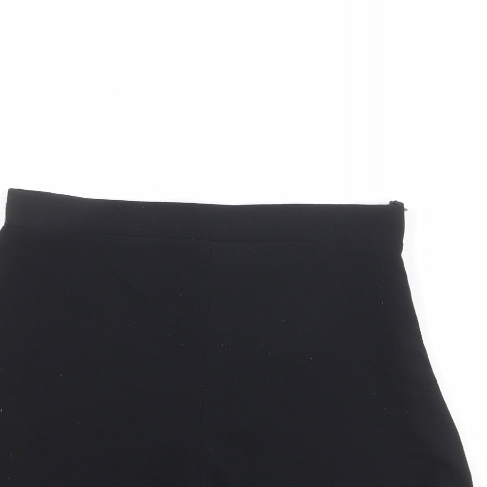PRETTYLITTLETHING Womens Black Polyester Basic Shorts Size 8 Regular Zip