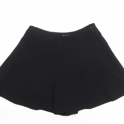 Miss Selfridge Womens Black Polyester Culotte Shorts Size 8 Regular Zip
