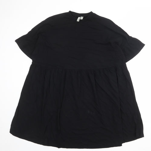 ASOS Womens Black 100% Cotton T-Shirt Dress Size 6 Crew Neck Pullover
