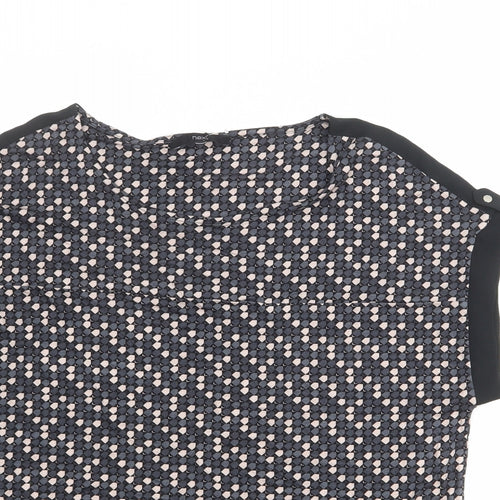 NEXT Womens Multicoloured Geometric Viscose Basic T-Shirt Size 16 Boat Neck
