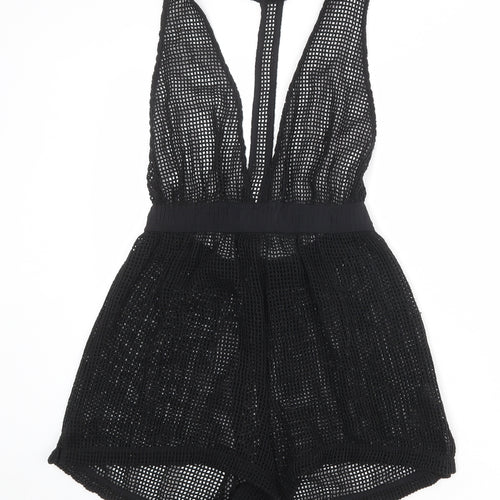 Kendall And Kylie Womens Black Polyester Playsuit One-Piece Size 12 Pullover