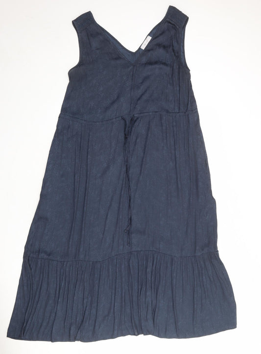 Per Una Womens Blue Polyester A-Line Size 12 V-Neck Pullover