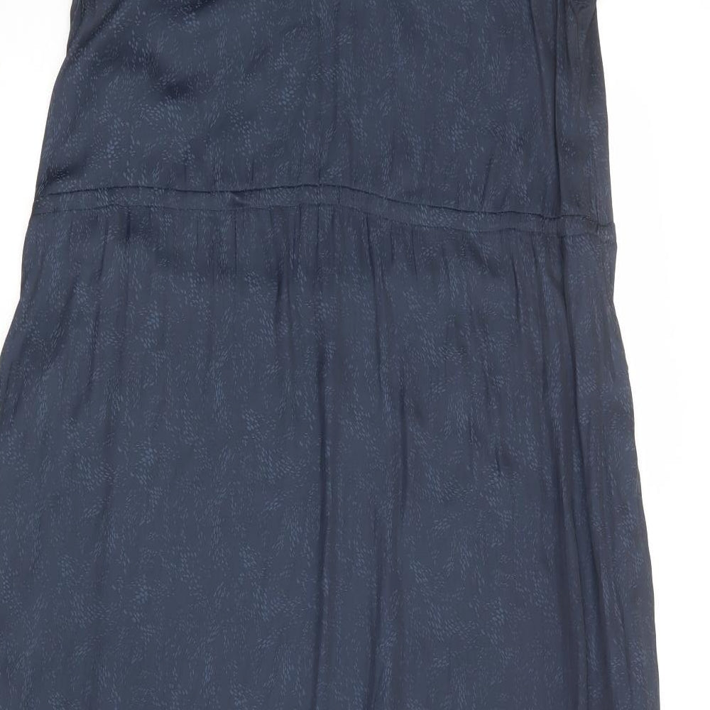 Per Una Womens Blue Polyester A-Line Size 12 V-Neck Pullover