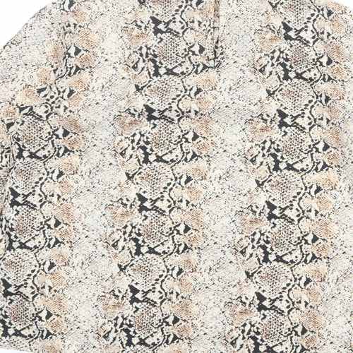 Dorothy Perkins Womens Multicoloured Animal Print Polyester Basic Blouse Size 6 Mock Neck - Snake Print