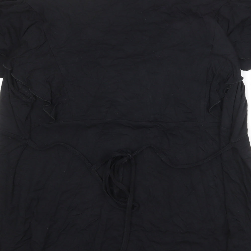 RJR.John Rocha Womens Black Viscose Basic Blouse Size 22 Scoop Neck - Lace Detail