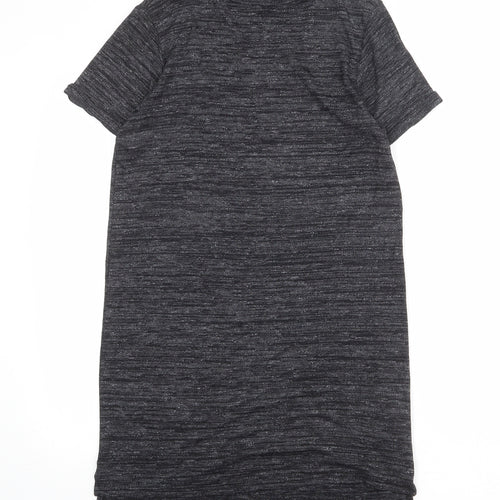 New Look Womens Grey Viscose T-Shirt Dress Size 10 Crew Neck Pullover