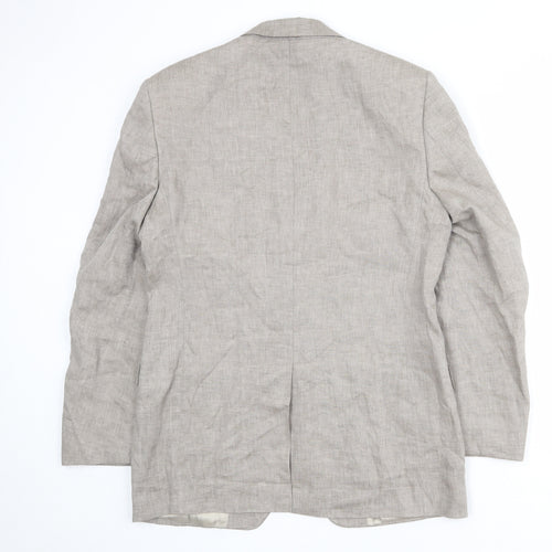 Marks and Spencer Mens Beige Linen Jacket Suit Jacket Size 38 Regular