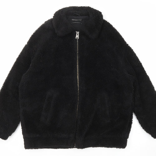 Urban Outfitters Womens Black Jacket Size S Zip - Teddy Style